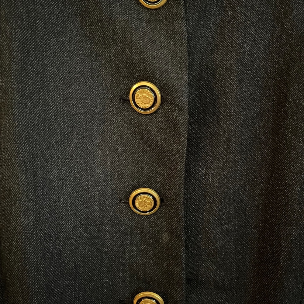 Vintage Renlyn black wool & leather military coat steampunk L blazer - Picture 2 of 8